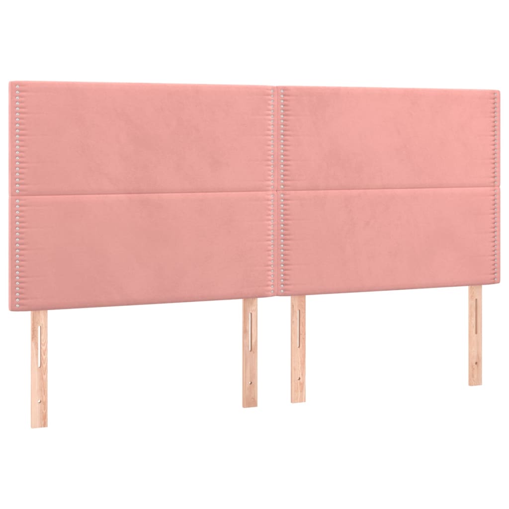 Testiera 4 pz Rosa 80x5x78/88 cm in Velluto