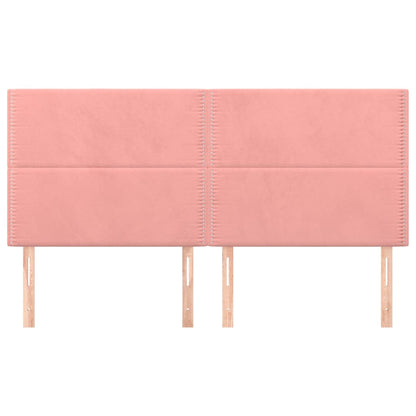 Testiera 4 pz Rosa 80x5x78/88 cm in Velluto