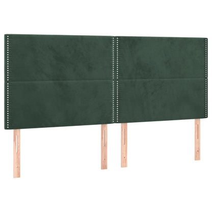 Testiera 4 pz Verde scuro 90x5x78/88 cm in Velluto