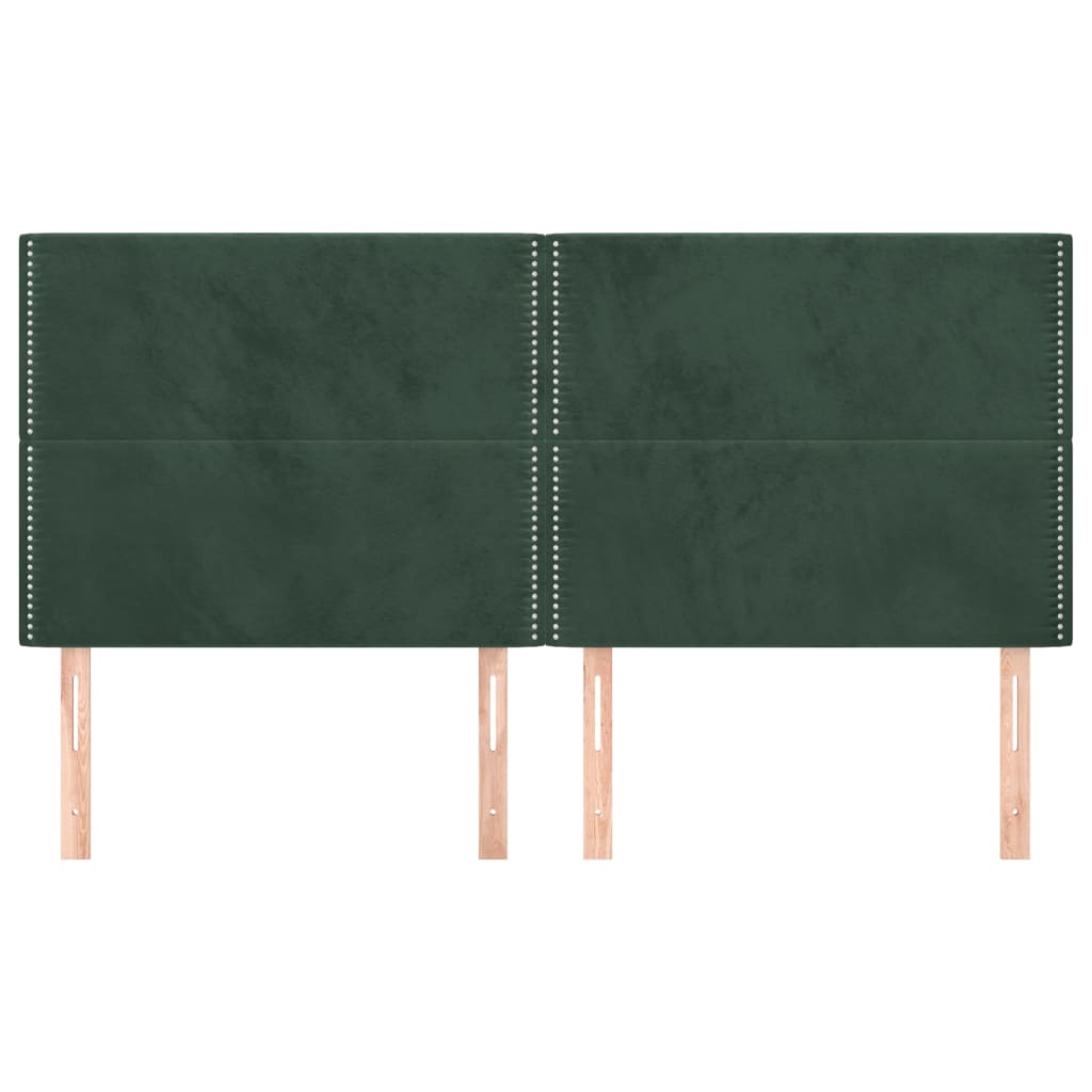 Testiera 4 pz Verde scuro 90x5x78/88 cm in Velluto