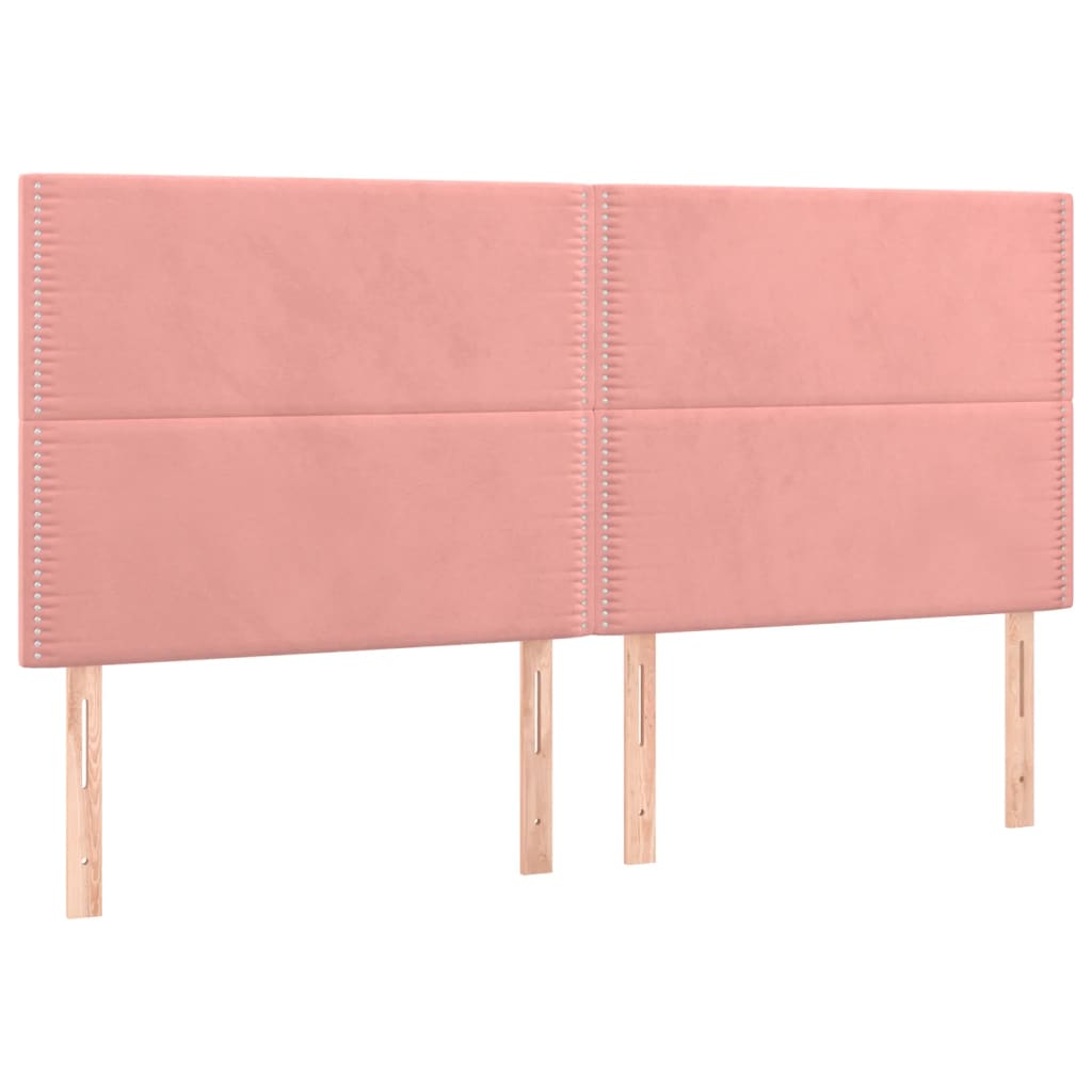 Testiera 4 pz Rosa 90x5x78/88 cm in Velluto