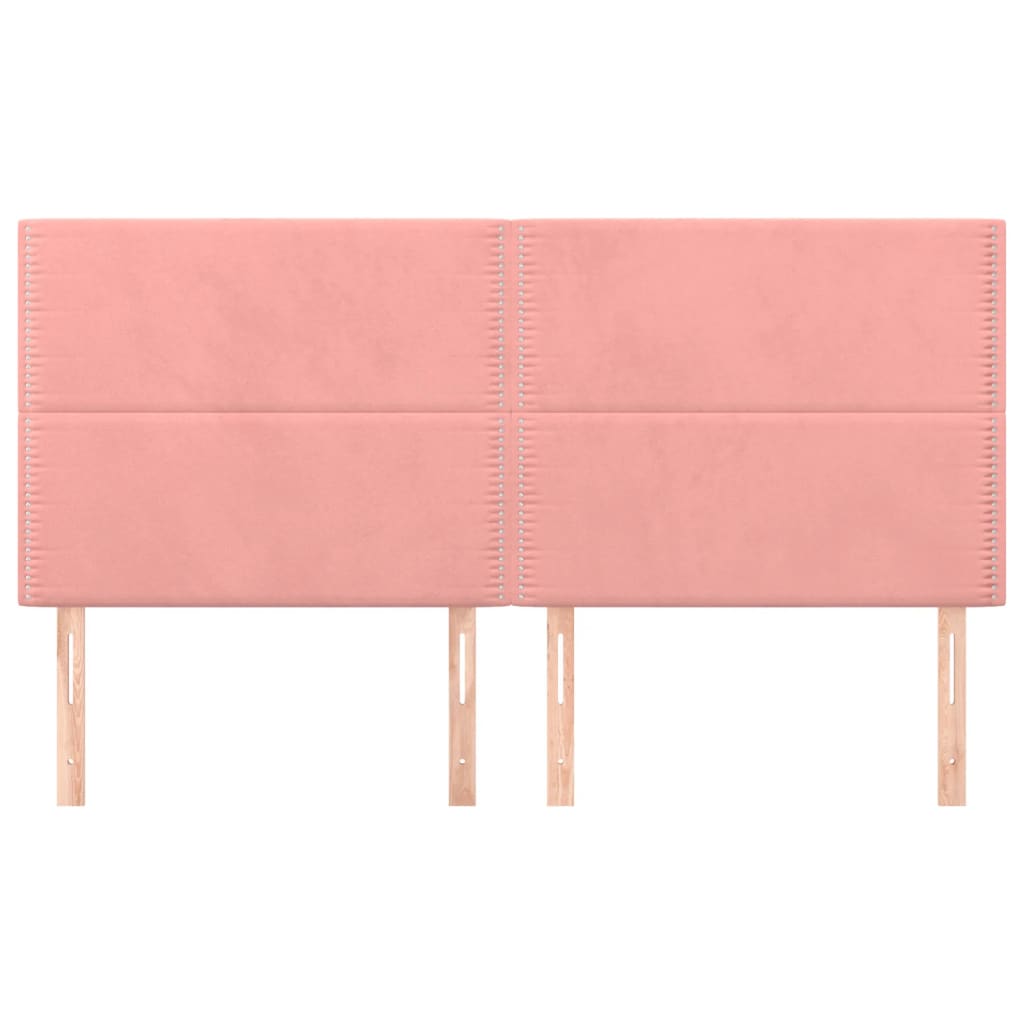 Testiera 4 pz Rosa 90x5x78/88 cm in Velluto