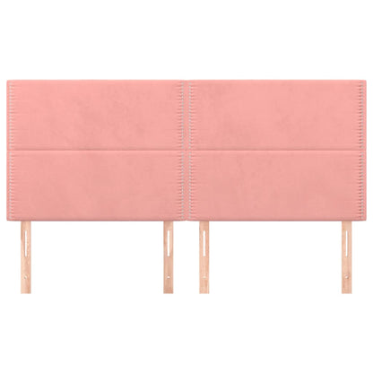 Testiera 4 pz Rosa 90x5x78/88 cm in Velluto
