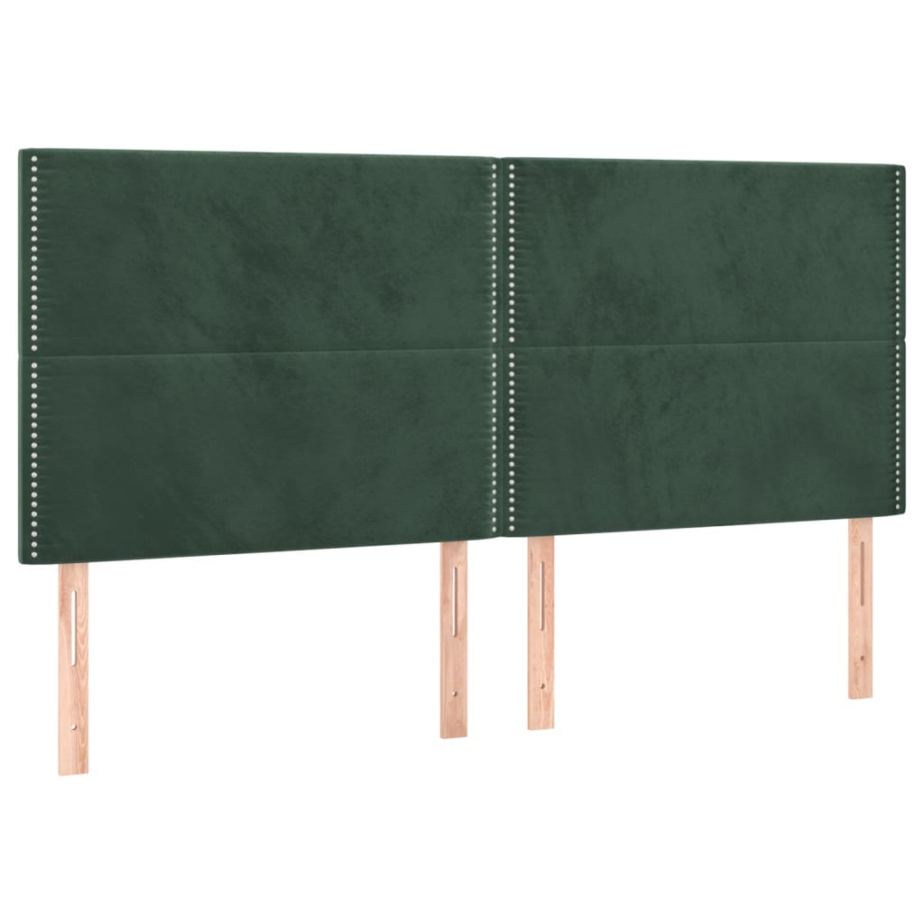 Testiere 4 pz Verde Scuro 100x5x78/88 cm in Velluto