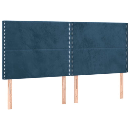 Testiere 4 pz Blu Scuro 100x5x78/88 cm in Velluto