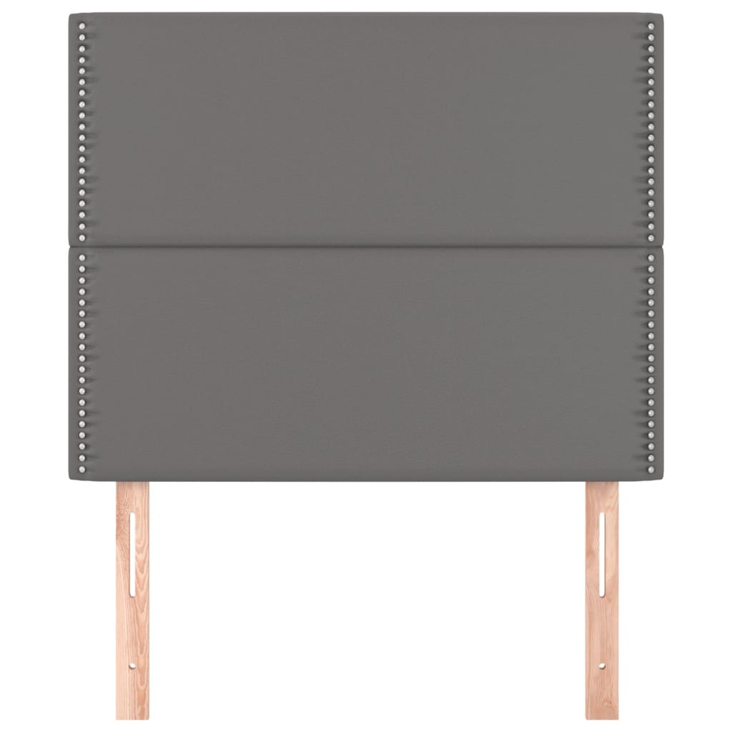 Testiera 2 pz Grigio 90x5x78/88 cm in Similpelle