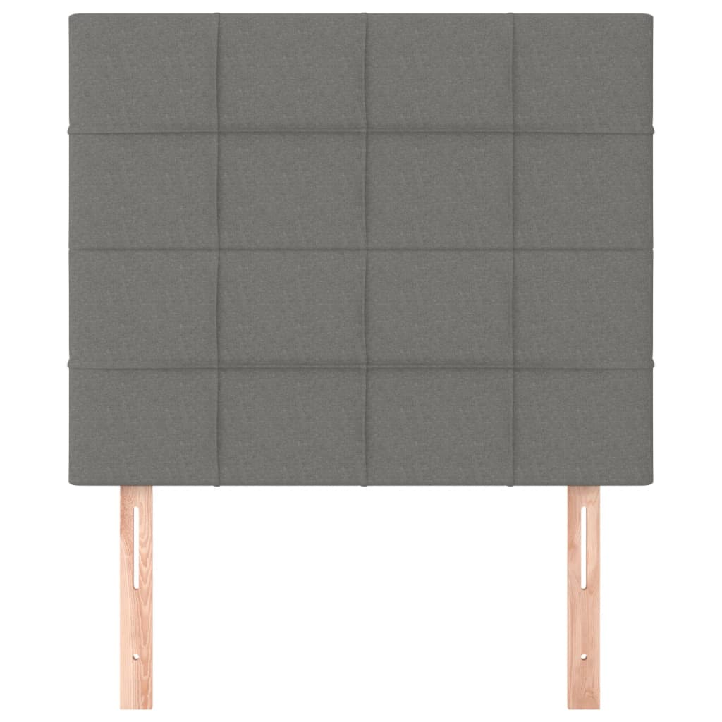 Testiera 2 pz Grigio Scuro 80x5x78/88 cm in Tessuto