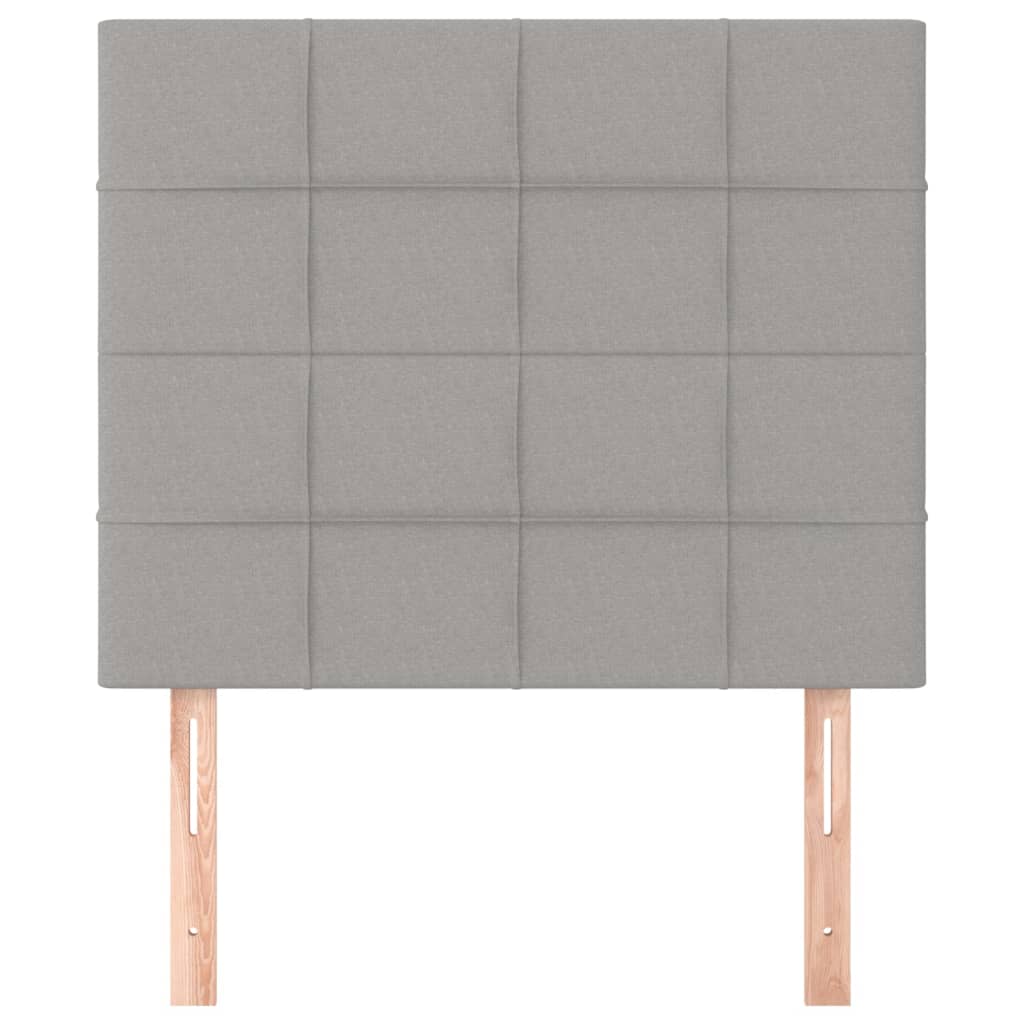 Testiera 2 pz Grigio Chiaro 90x5x78/88 cm in Tessuto