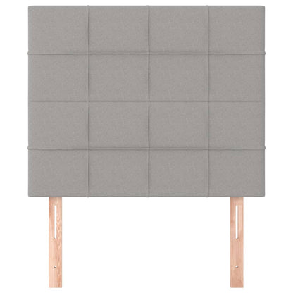Testiera 2 pz Grigio Chiaro 90x5x78/88 cm in Tessuto