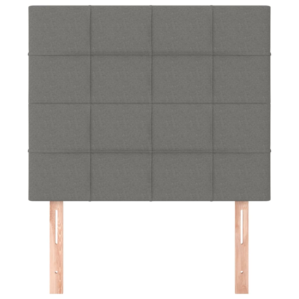 Testiera 2 pz Grigio Scuro 90x5x78/88 cm in Tessuto