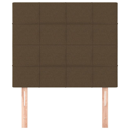 Testiera 2 pz Marrone Scuro 90x5x78/88 cm in Tessuto