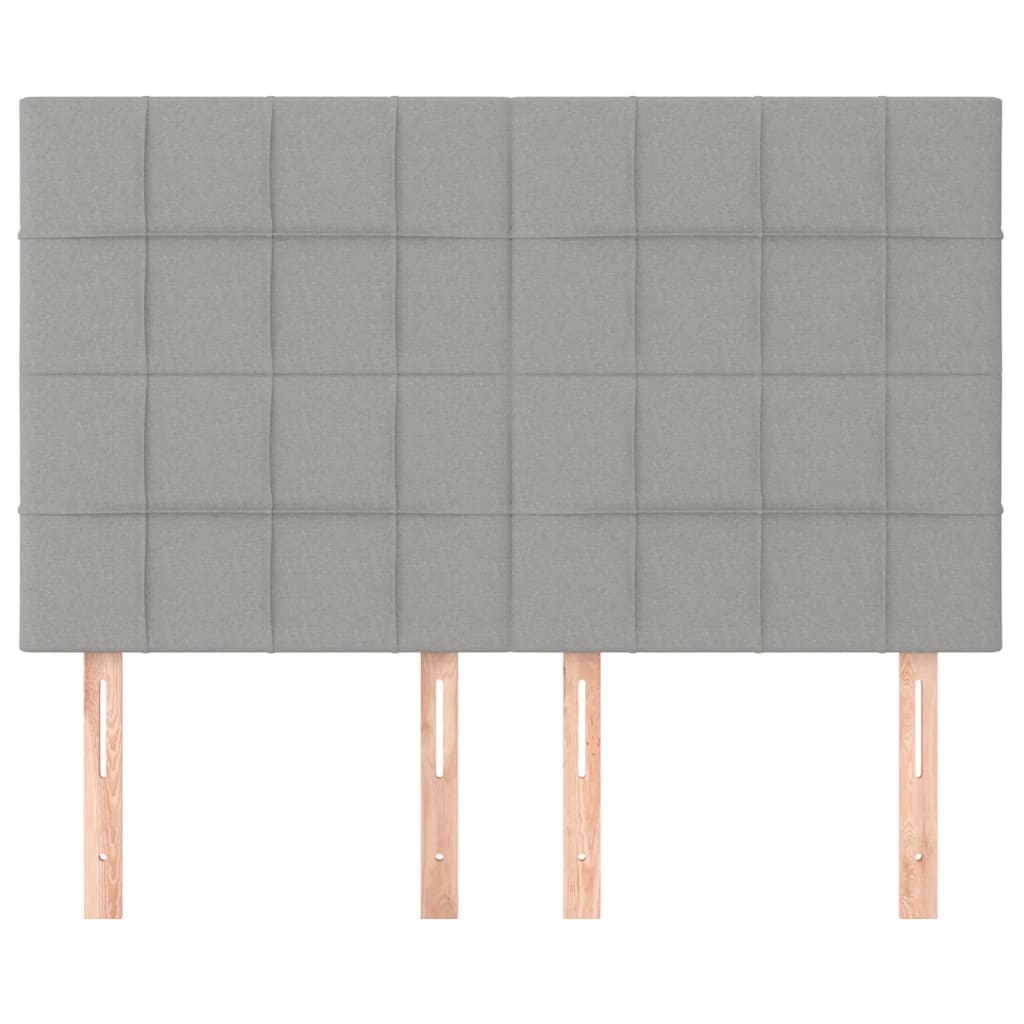 Testiere 4 pz Grigio Chiaro 72x5x78/88 cm in Tessuto
