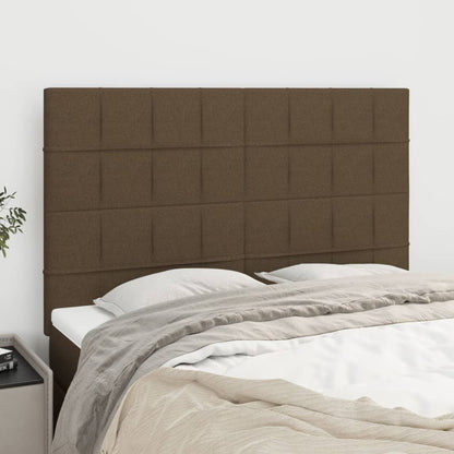 Testiere 4 pz Marrone Scuro 72x5x78/88 cm in Tessuto