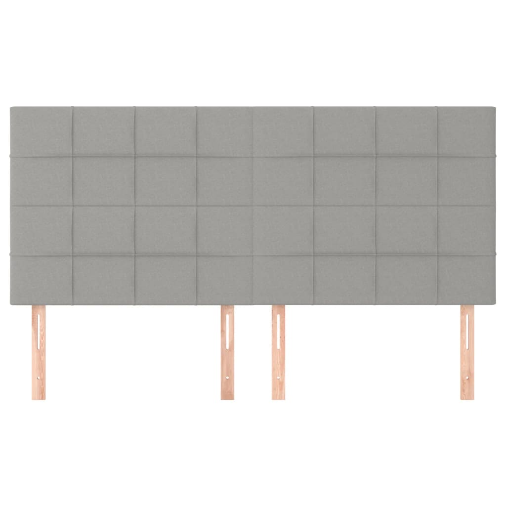 Testiera 4 pz Grigio Chiaro 80x5x78/88 cm in Tessuto