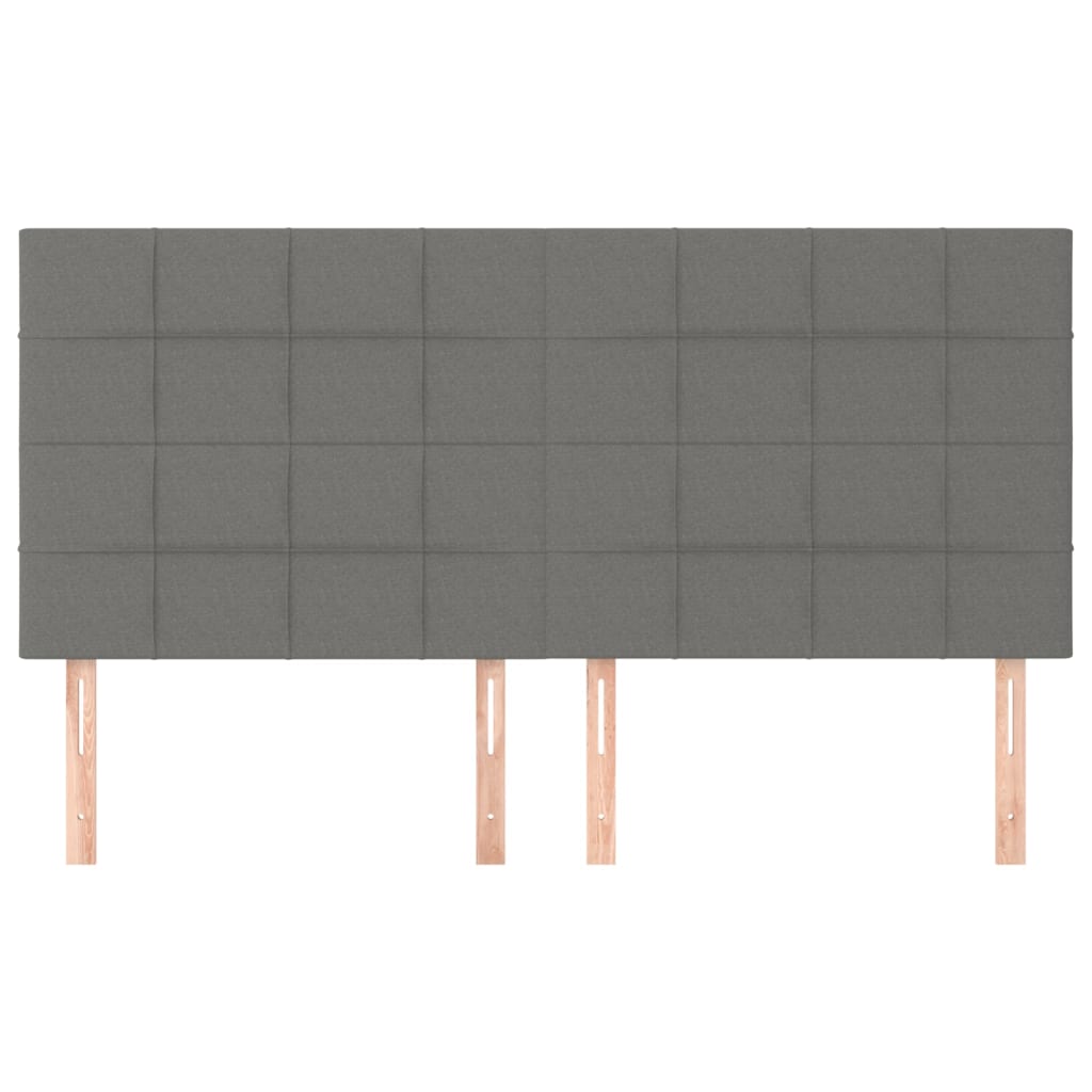 Testiera 4 pz Grigio Scuro 80x5x78/88 cm in Tessuto