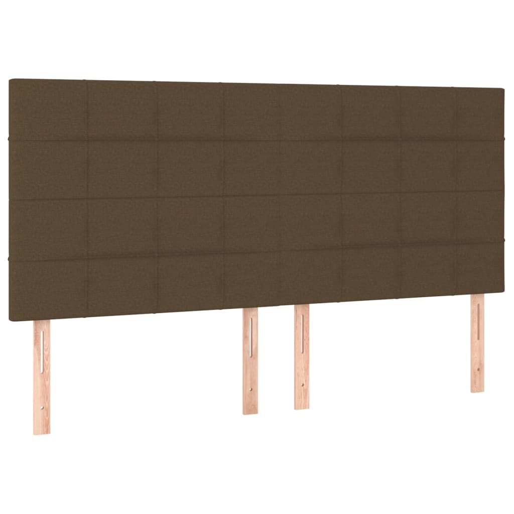 Testiera 4 pz Marrone Scuro 80x5x78/88 cm in Tessuto