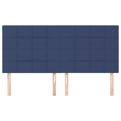 Testiera 4 pz Blu 80x5x78/88 cm in Tessuto