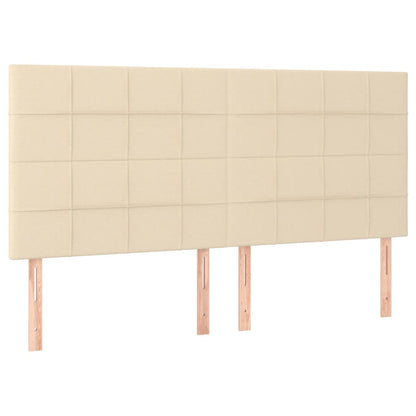 Testiera 4 pz Crema 90x5x78/88 cm in Tessuto