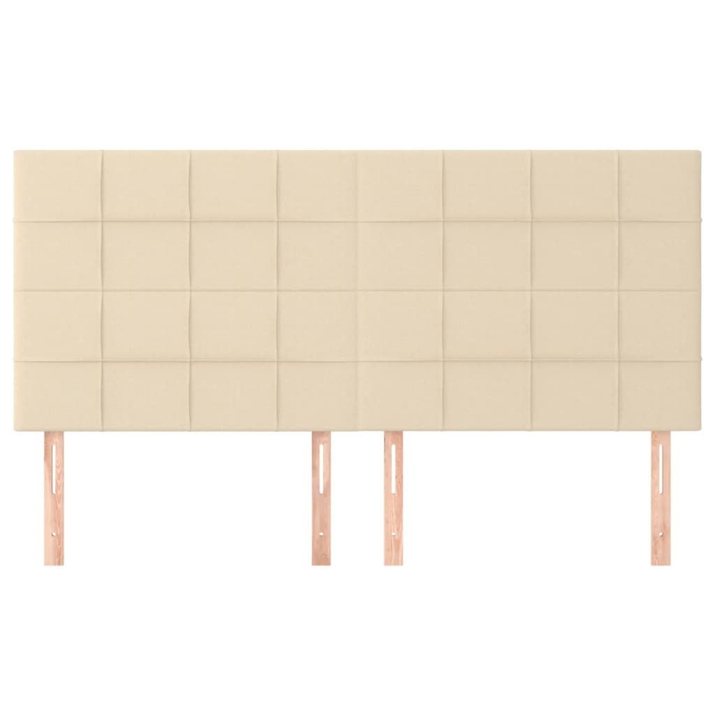 Testiera 4 pz Crema 90x5x78/88 cm in Tessuto