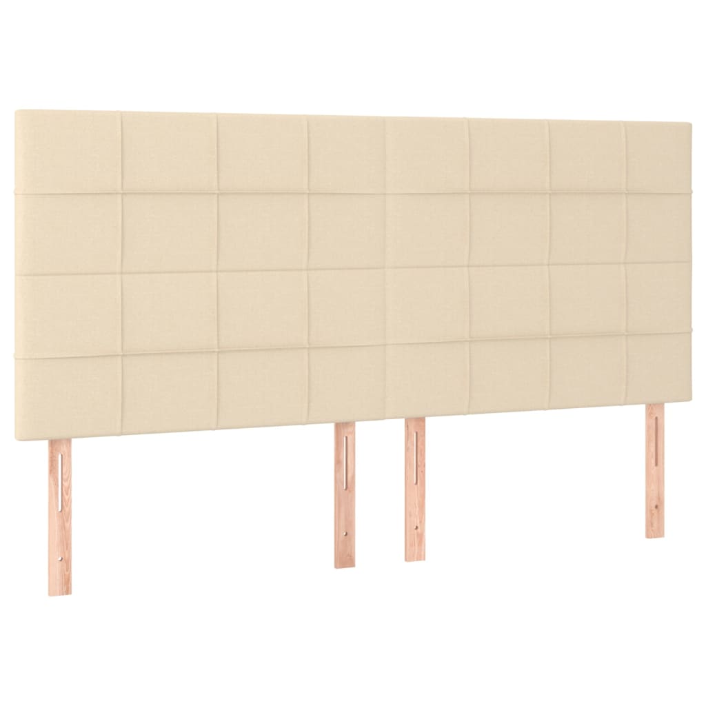 Testiera 4 pz Crema 100x5x78/88 cm in Tessuto