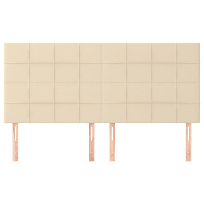 Testiera 4 pz Crema 100x5x78/88 cm in Tessuto