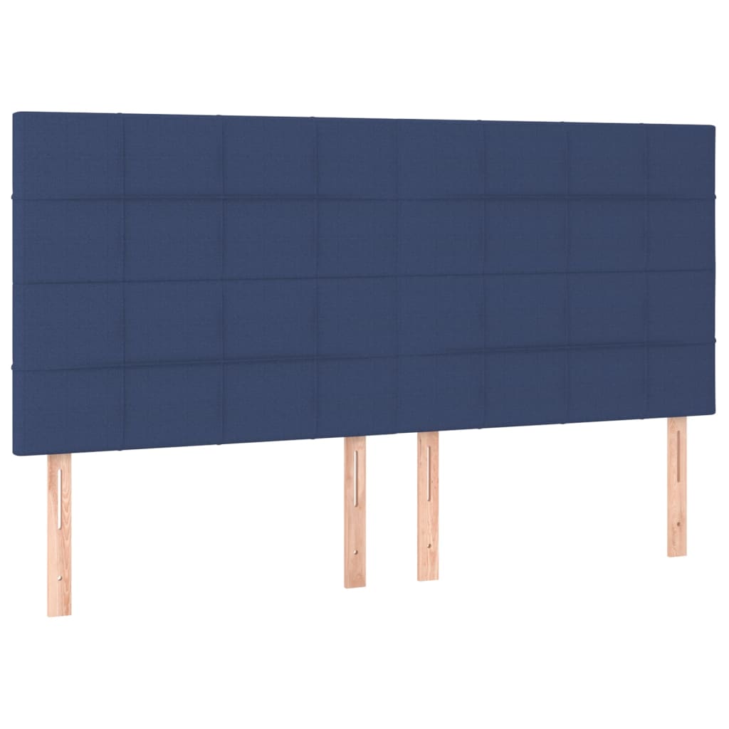 Testiera 4 pz Blu 100x5x78/88 cm in Tessuto