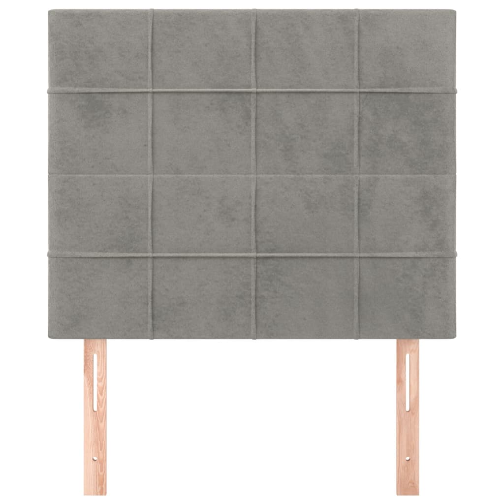 Testiera 2 pz Grigio Chiaro 80x5x78/88 cm in Velluto