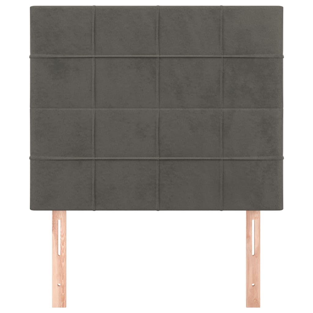 Testiera 2 pz Grigio Scuro 80x5x78/88 cm in Velluto