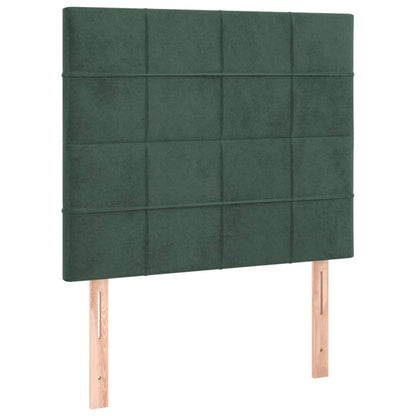 Testiera 2 pz Verde Scuro 80x5x78/88 cm in Velluto