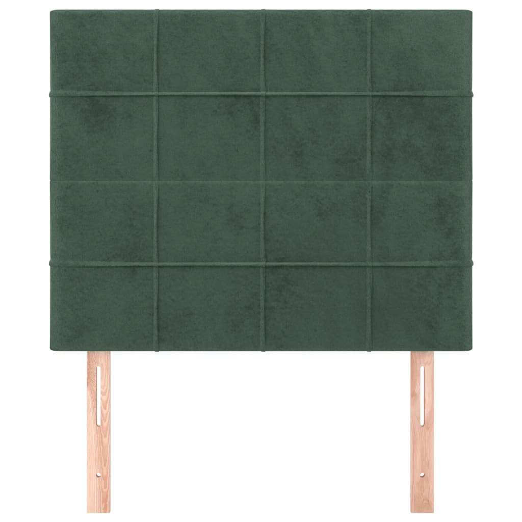 Testiera 2 pz Verde Scuro 80x5x78/88 cm in Velluto