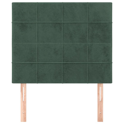 Testiera 2 pz Verde Scuro 80x5x78/88 cm in Velluto