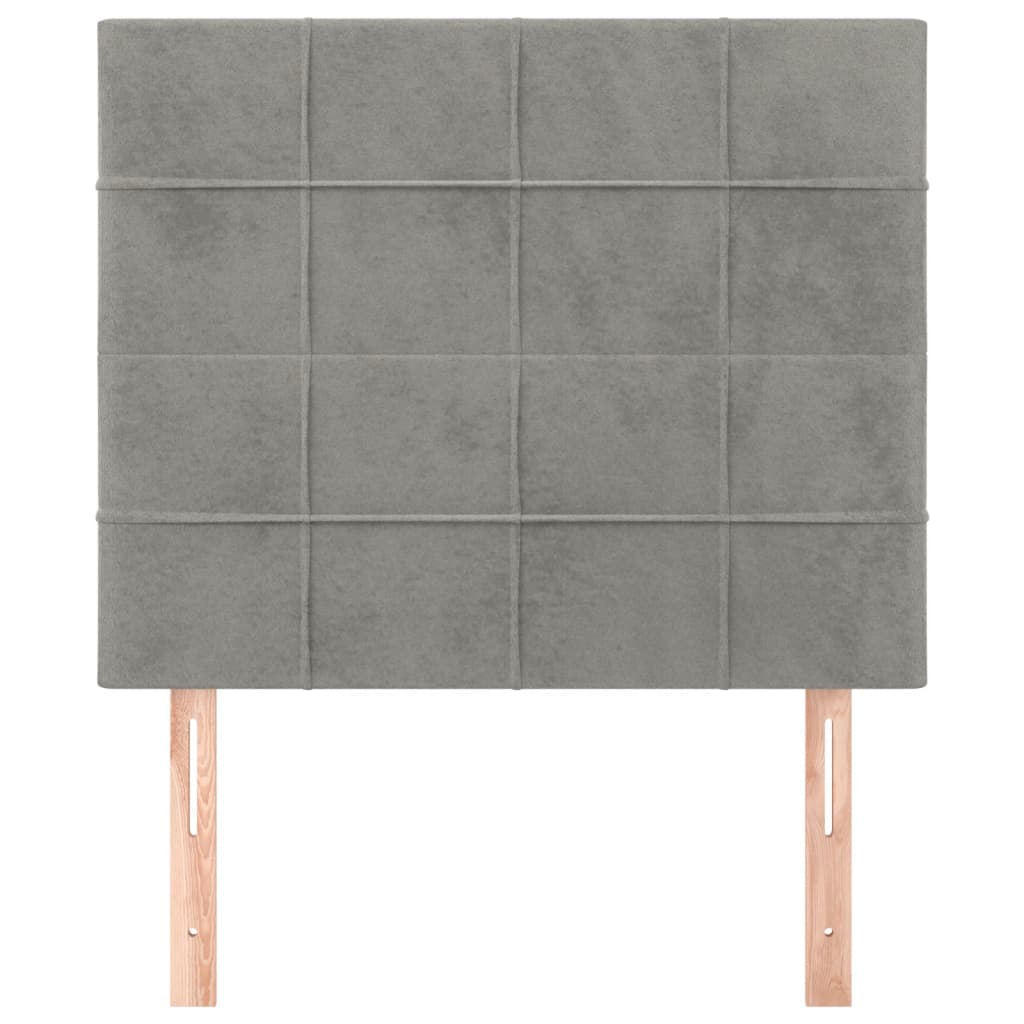 Testiera 2 pz Grigio Chiaro 90x5x78/88 cm in Velluto