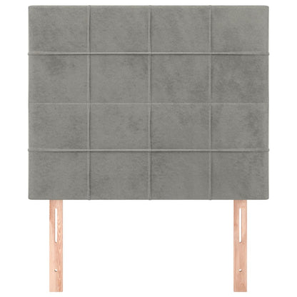 Testiera 2 pz Grigio Chiaro 90x5x78/88 cm in Velluto