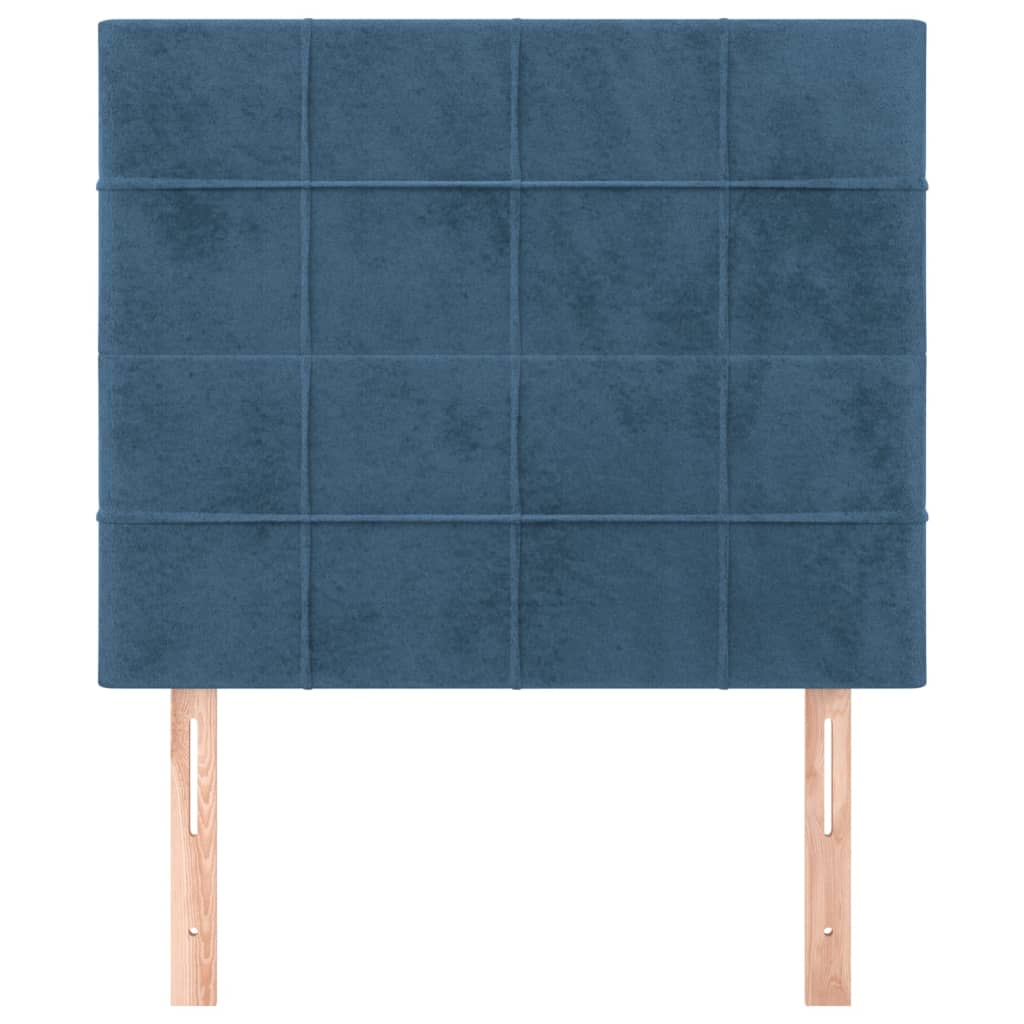 Testiera 2 pz Blu scuro 90x5x78/88 cm in Velluto