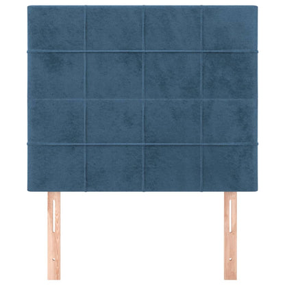 Testiera 2 pz Blu scuro 90x5x78/88 cm in Velluto