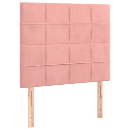Testiera 2 pz Rosa 90x5x78/88 cm in Velluto