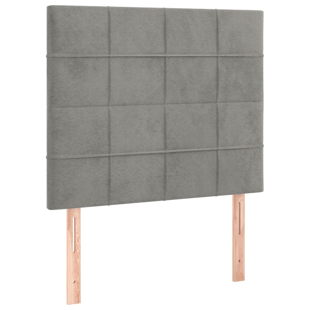 Testiere 2 pz Grigio Chiaro 100x5x78/88 cm in Velluto