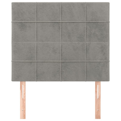 Testiere 2 pz Grigio Chiaro 100x5x78/88 cm in Velluto