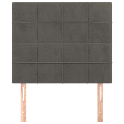 Testiere 2 pz Grigio Scuro 100x5x78/88 cm in Velluto