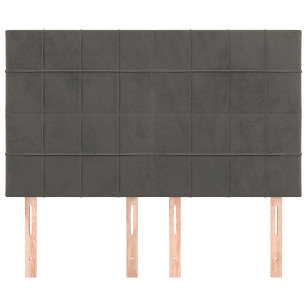 Testiere 4 pz Grigio Scuro 72x5x78/88 cm in Velluto