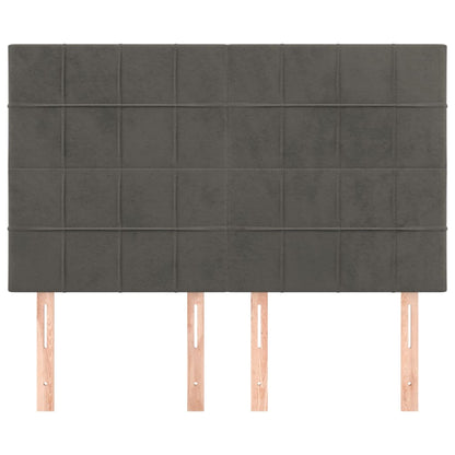 Testiere 4 pz Grigio Scuro 72x5x78/88 cm in Velluto