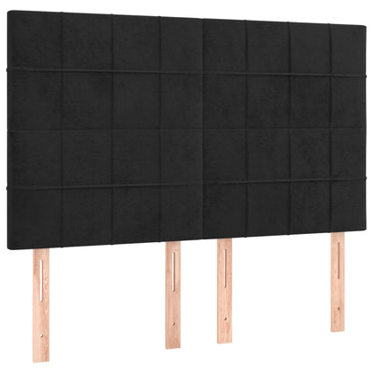 Testiere 4 pz Nere 72x5x78/88 cm in Velluto