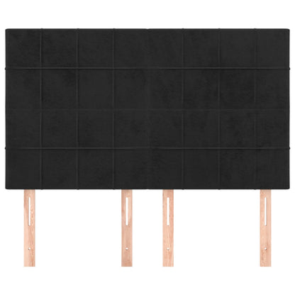 Testiere 4 pz Nere 72x5x78/88 cm in Velluto