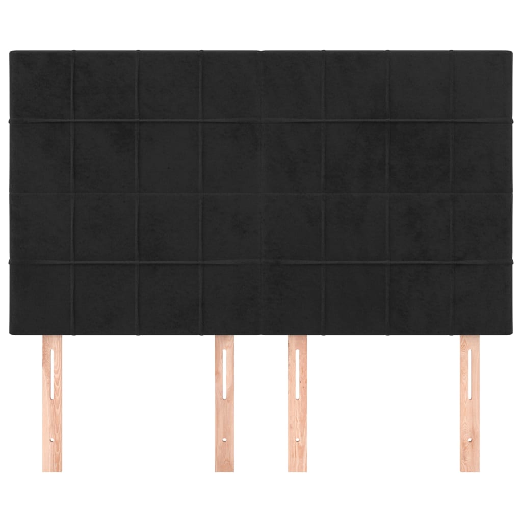 Testiere 4 pz Nere 72x5x78/88 cm in Velluto