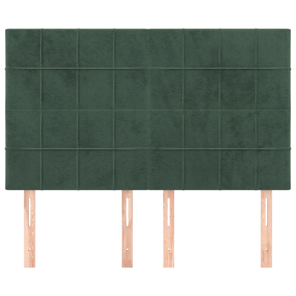 Testiere 4 pz Verde Scuro 72x5x78/88 cm in Velluto