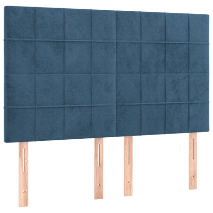 Testiere 4 pz Blu Scuro 72x5x78/88 cm in Velluto