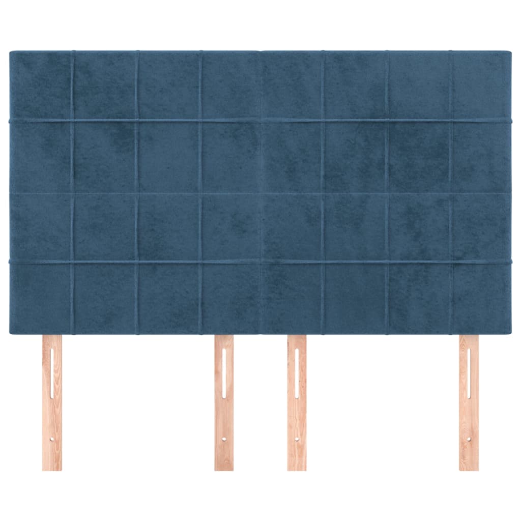 Testiere 4 pz Blu Scuro 72x5x78/88 cm in Velluto