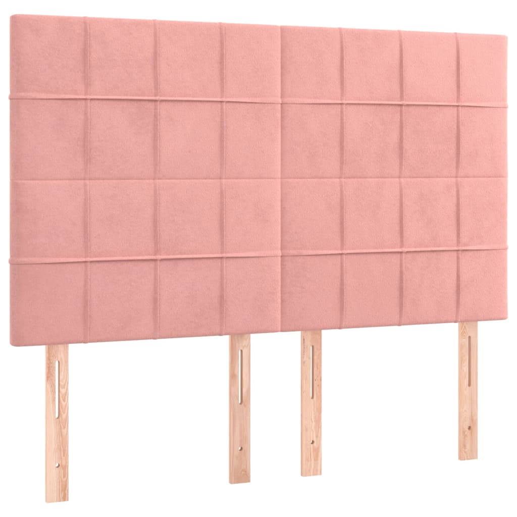 Testiere 4 pz Rosa 72x5x78/88 cm in Velluto