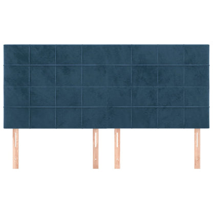 Testiera 4 pz Blu Scuro 80x5x78/88 cm in Velluto