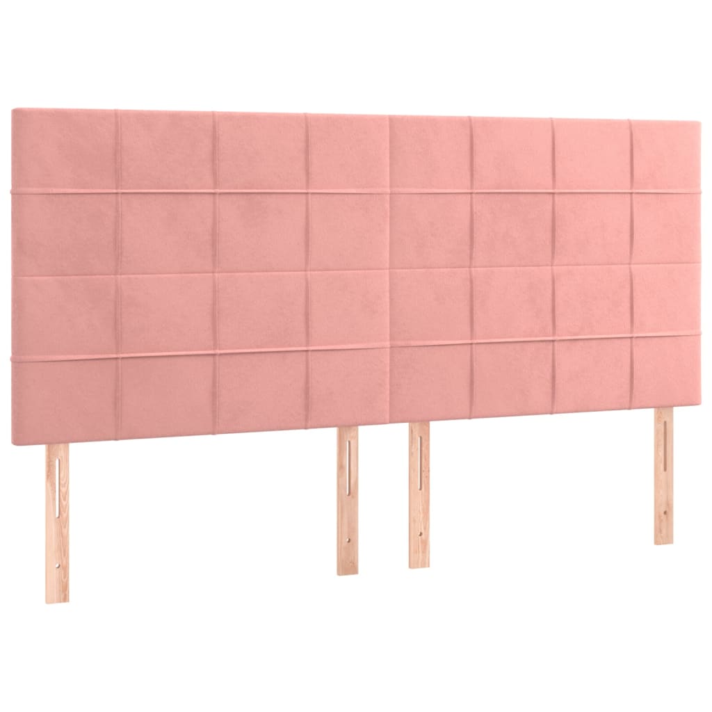 Testiera 4 pz Rosa 80x5x78/88 cm in Velluto